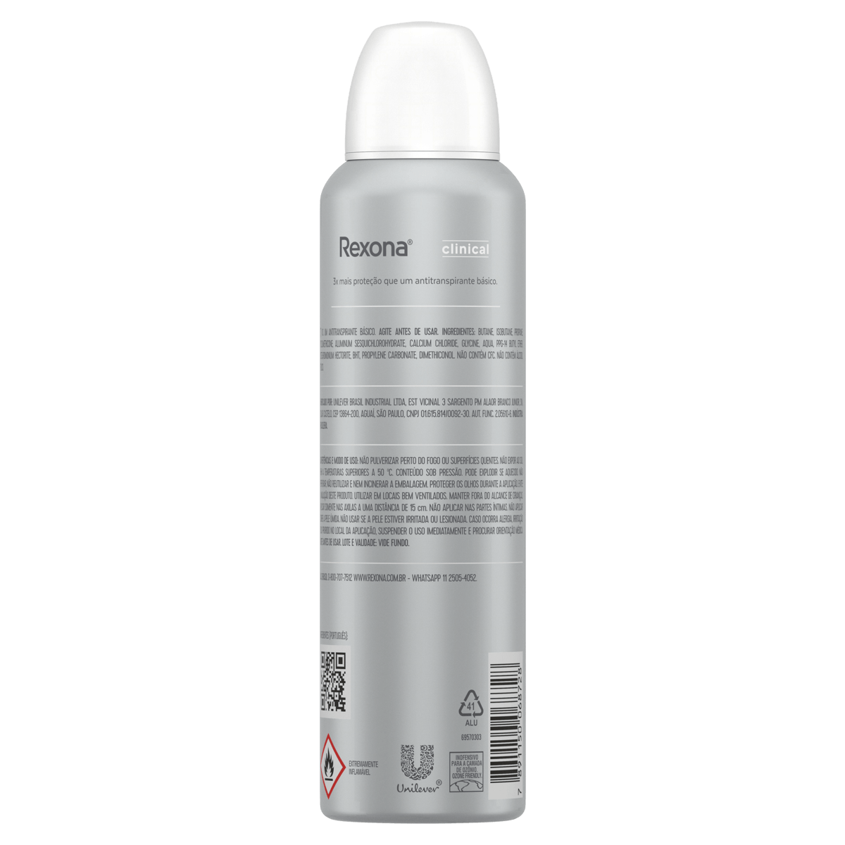 Desodorante Antitranspirante Aerosol Rexona Clinical Sem Perfume - 150ml - Imagem 5