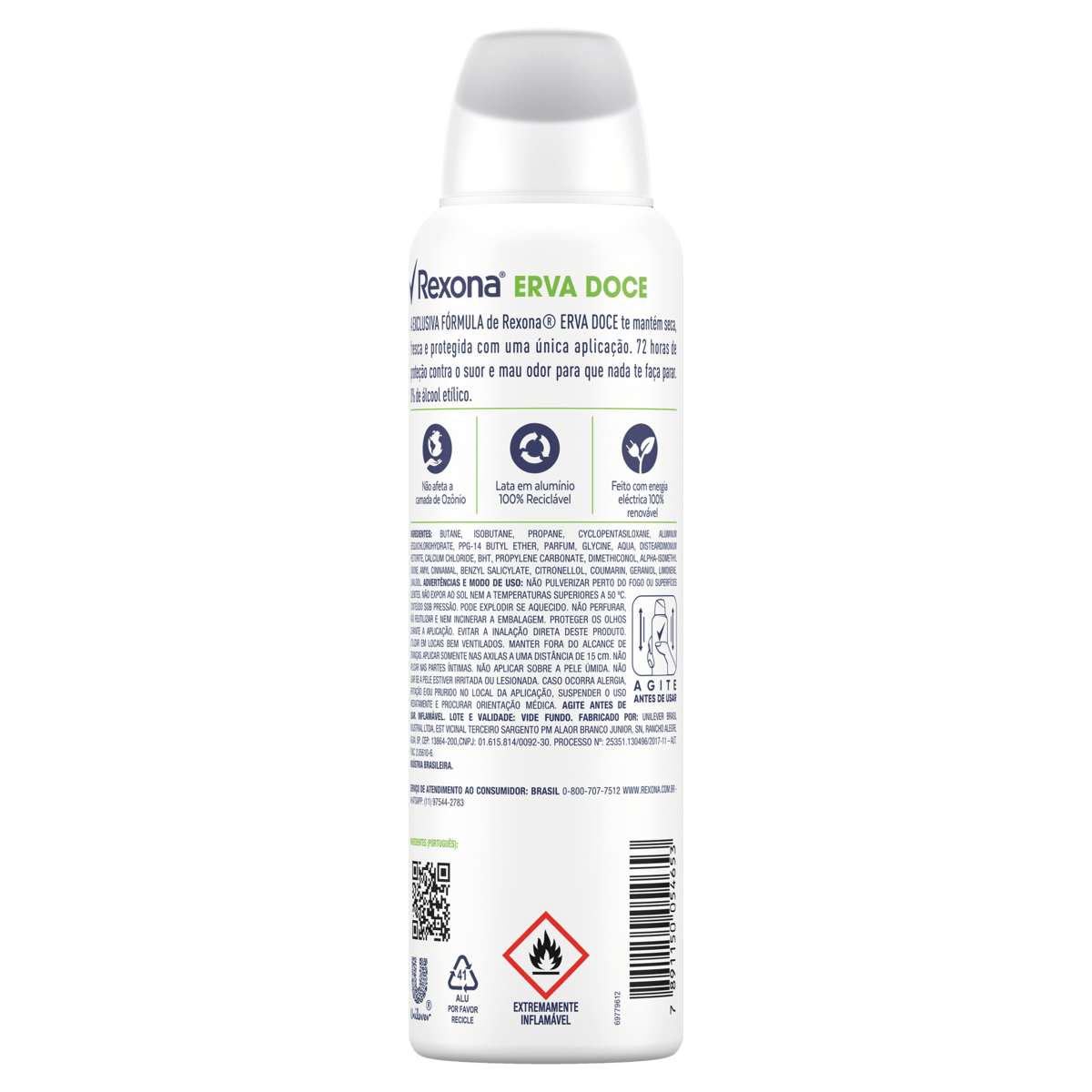 Desodorante Antitranspirante Aerosol Rexona Erva Doce - 150ml - Imagem 2
