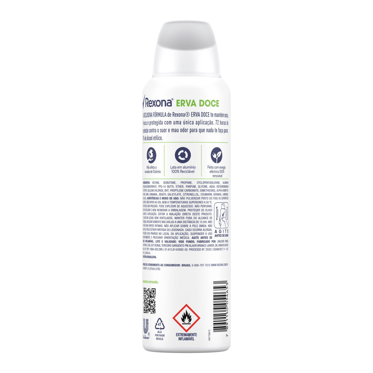 Desodorante Antitranspirante Aerosol Rexona Erva Doce - 150ml - Imagem 4