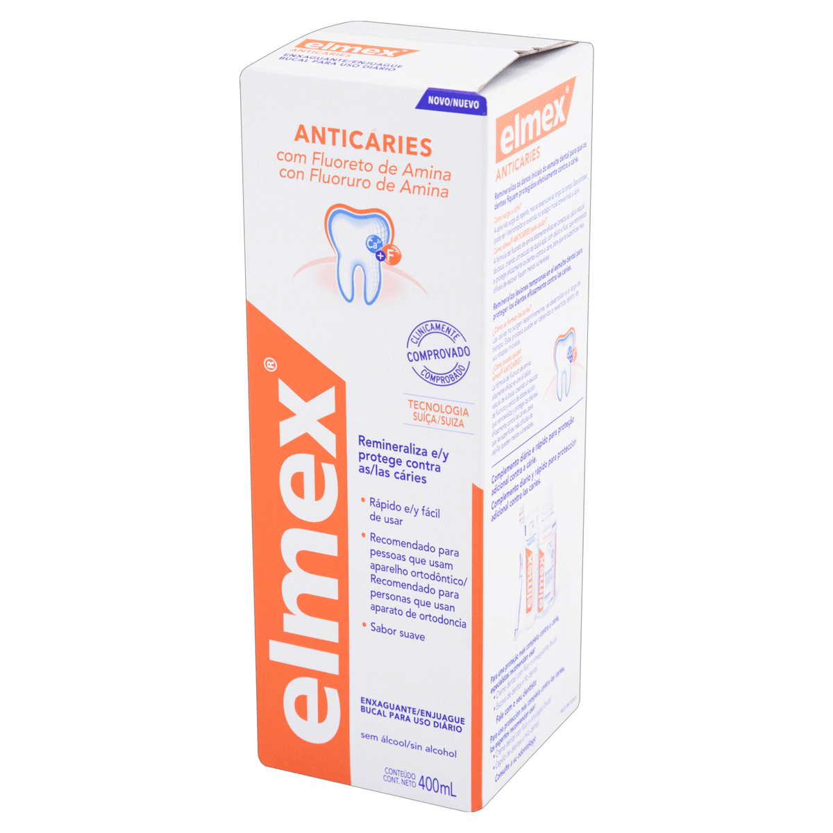 Enxaguante bucal Anticárie 400ml Fluoreto de Amina Sem Álcool Elmex
