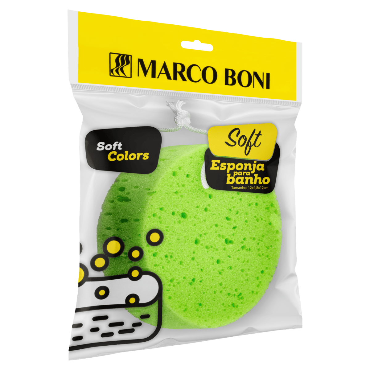 Esponja Banho Espuma Alta Densidade Cores Sortidas Marcoboni
