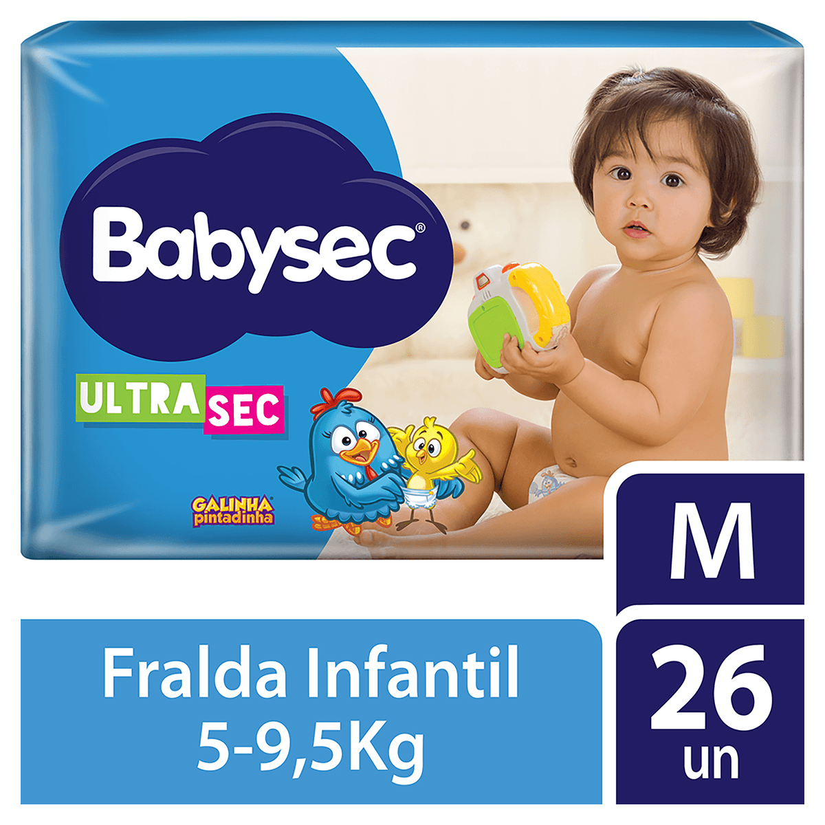 Babysec Fralda Descartável 12h Proteção, Fechos Reajustáveis — Ultra Jumbo M 26un - Imagem 2