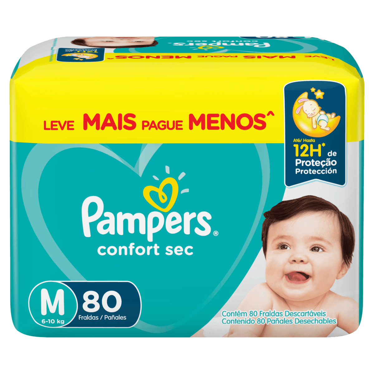 Fralda Pampers Confort Sec 80 Un M