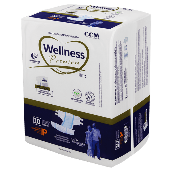 Fralda Geriátrica Wellness Premium P C/10 - Wellness Premium Fralda Descartável Adulto Wellness Premium P Pacote 10 Unidades