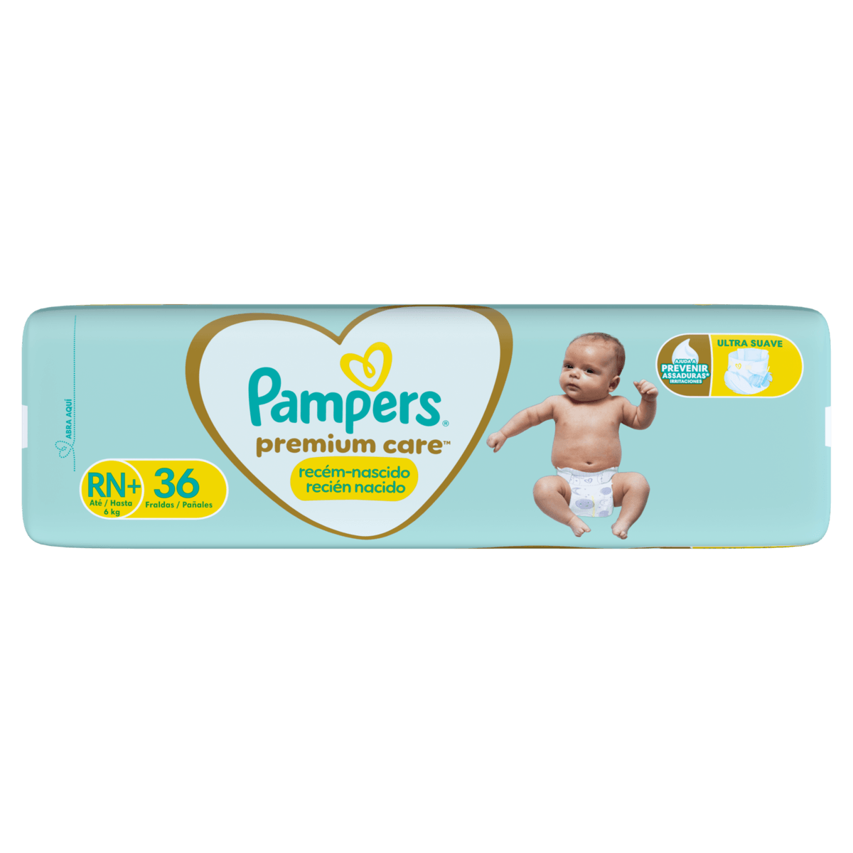 Pampers Fralda RN+ Recém-nascido 3-6kg 36un Premium Care Hipoalergênica 12h - Imagem 2