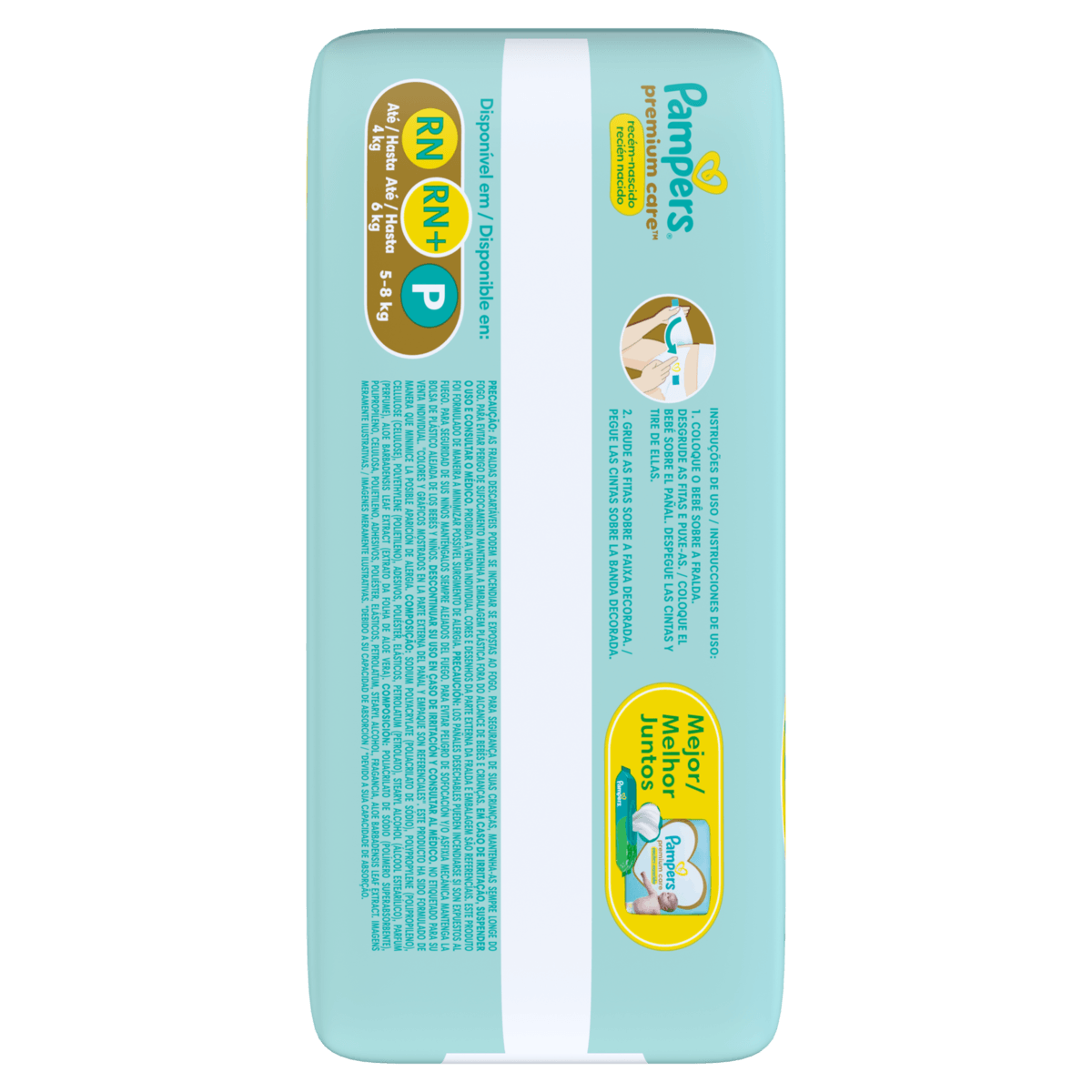 Pampers Fralda RN+ Recém-nascido 3-6kg 36un Premium Care Hipoalergênica 12h - Imagem 4