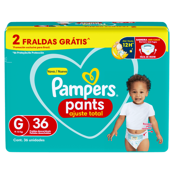 Fralda Pampers Pants Ajuste Total 36 Un G