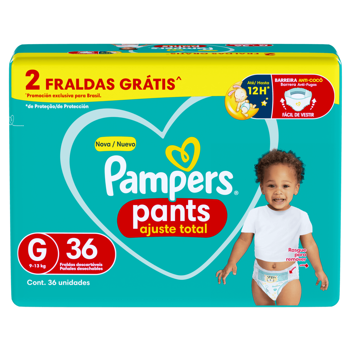 Fralda Pampers Pants Ajuste Total 36 unidades G