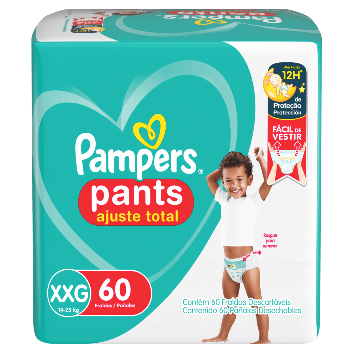 Pampers Pants Roupinha XXG 60un – Cintura 360° Indicador de Umidade 12h Ajuste Total - Imagem 3