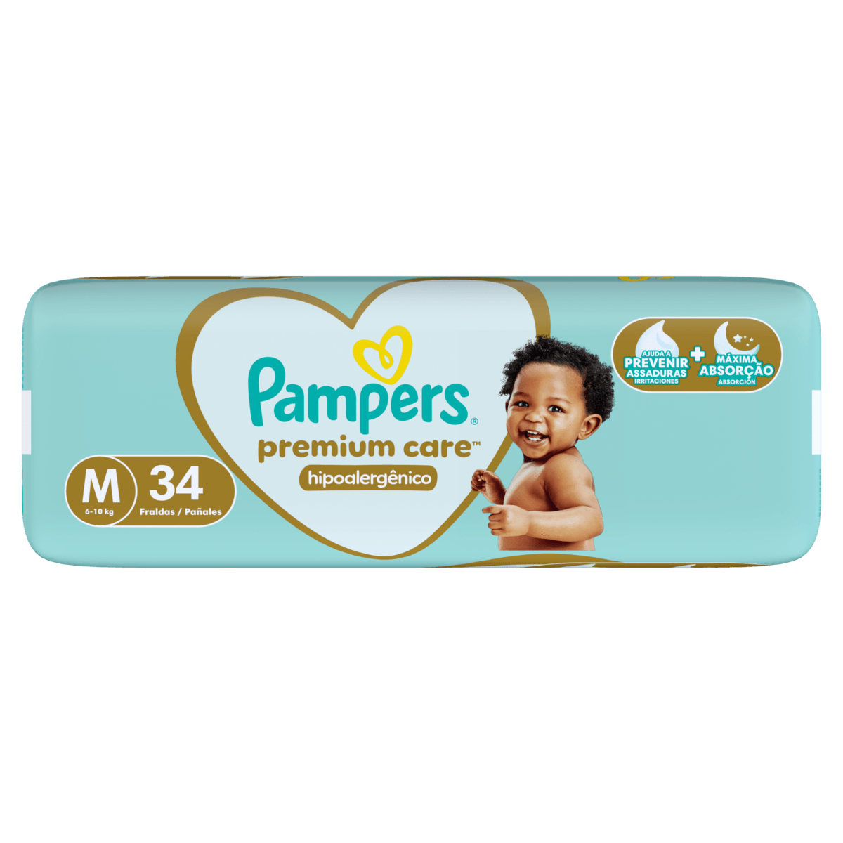 Pampers Fralda Premium Care M 34un (6-10kg) Hipoalergênica 12h - Imagem 2