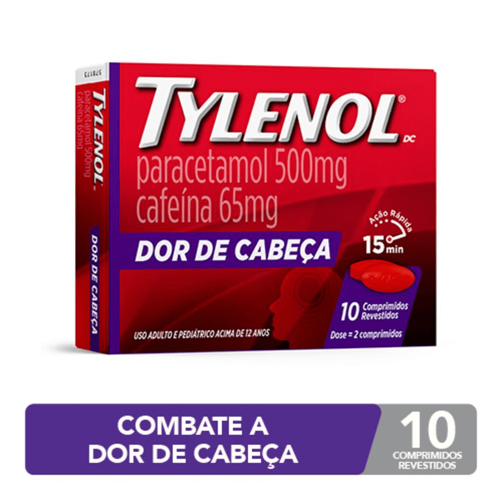 Tylenol Dc 500Mg + 65Mg - 10 Comprimidos Revestidos
