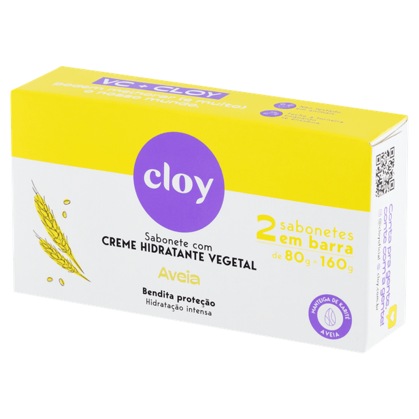 Kit Sabonete Barra Beauty Hidratante Vegetal Aveia Karité 2un 80g Cloy Kit Sabonete Barra Cloy Beauty Aveia Karite 02Un 80G - Cloy