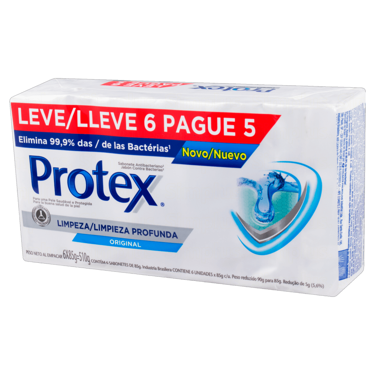 Kit Sabonete em Barra Protex Limpeza Profunda 85g - 6 unidades