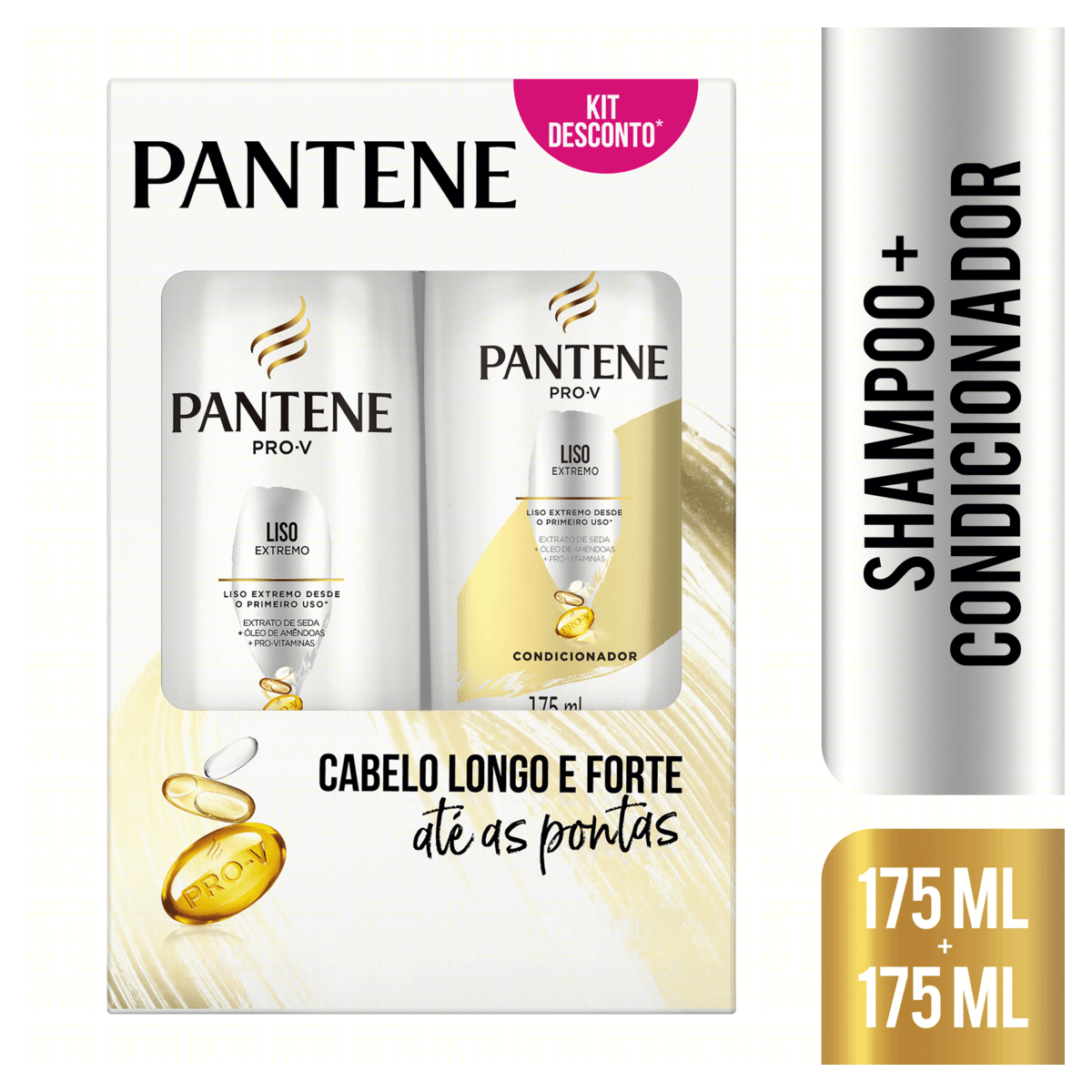 Kit Shampoo + Condicionador Pantene Liso Extremo 175ml Cada - Imagem 2