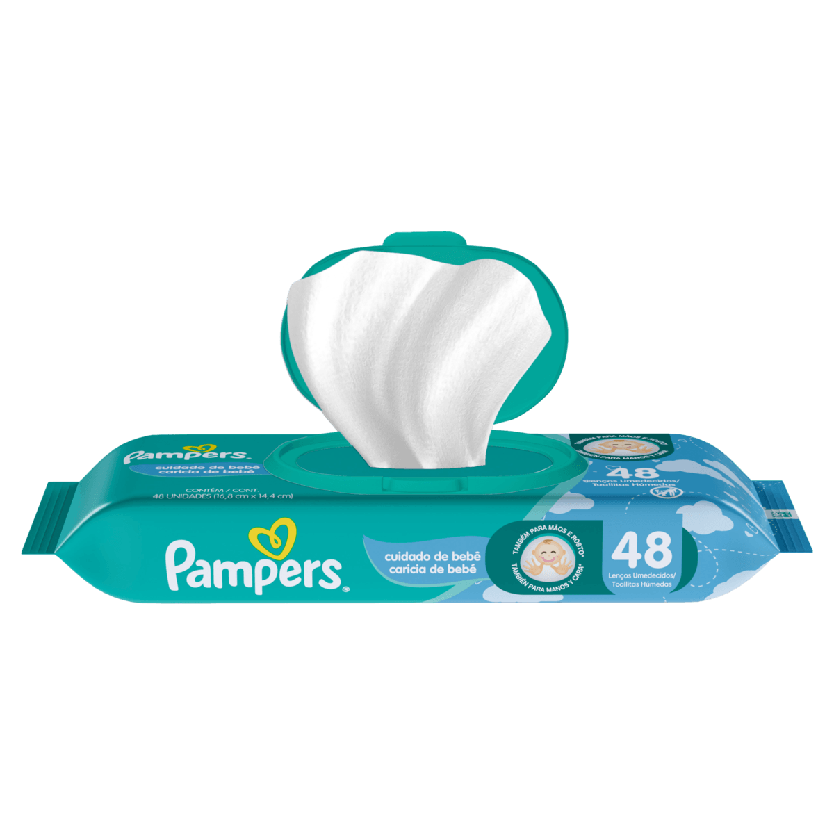 Lenço Umedecido Pampers Cuidado de Bebê - 48 unidades