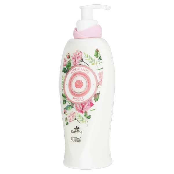 Loção Desodorante Hidratante Óleo Essencial Rosas 300ml Davene Loção Desodorante Rosa 300Ml - Davene