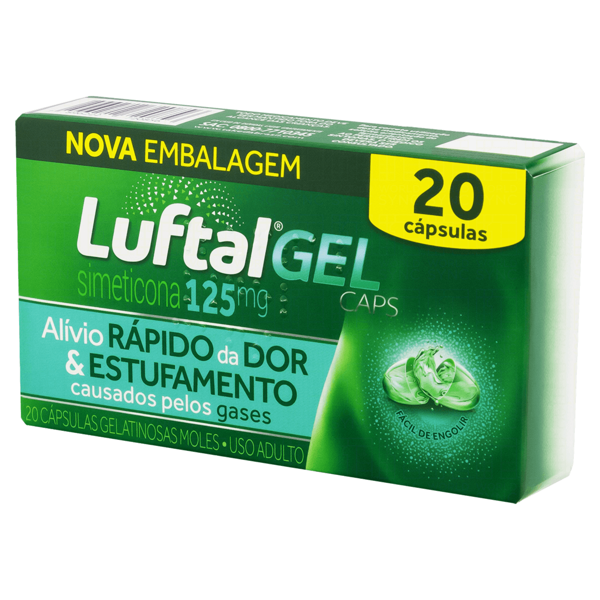 Luftal Gel Caps - Simeticona 125Mg - 20 Cápsulas