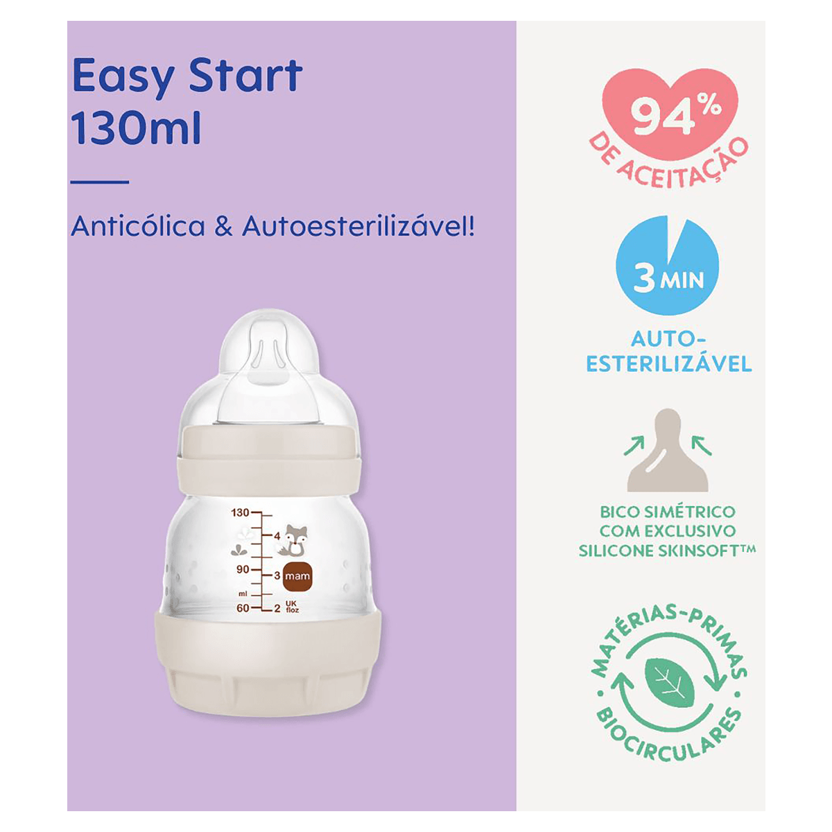 Mamadeira Mam Easy Start – 130ml - Imagem 4