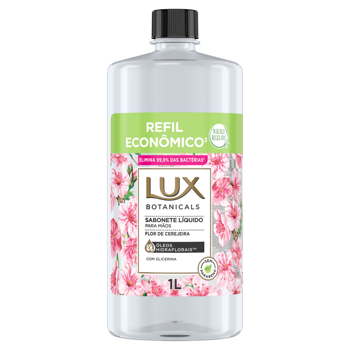 Sabonete Líquido de Glicerina para as Mãos Flor de Cerejeira Lux Botanicals Frasco 1l Refil Econômico