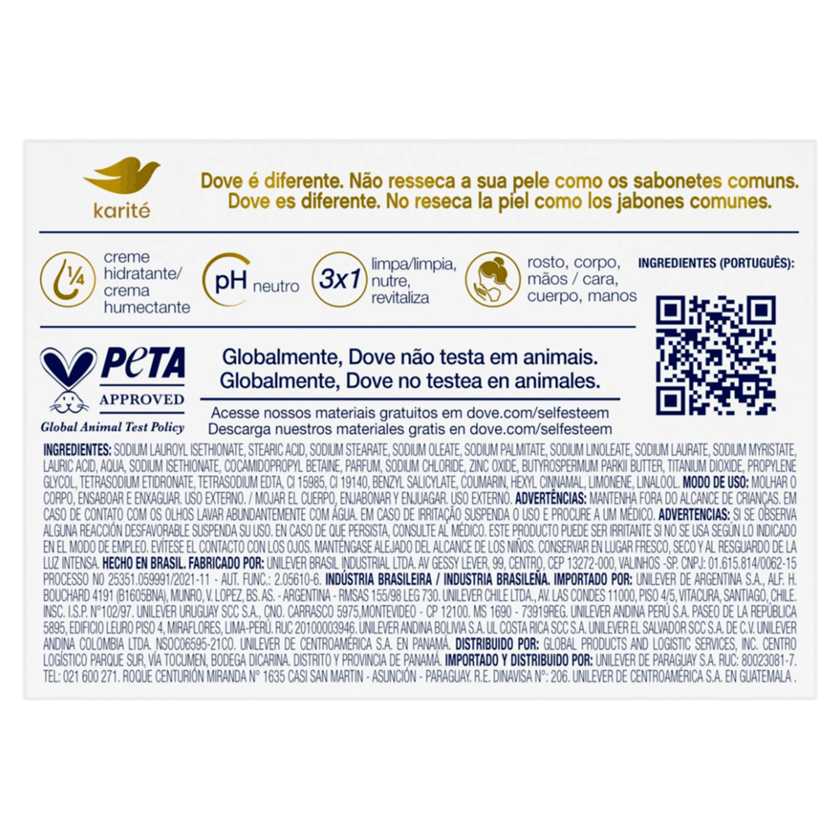 Sabonete Barra Karité Dove Caixa 90g - Imagem 8