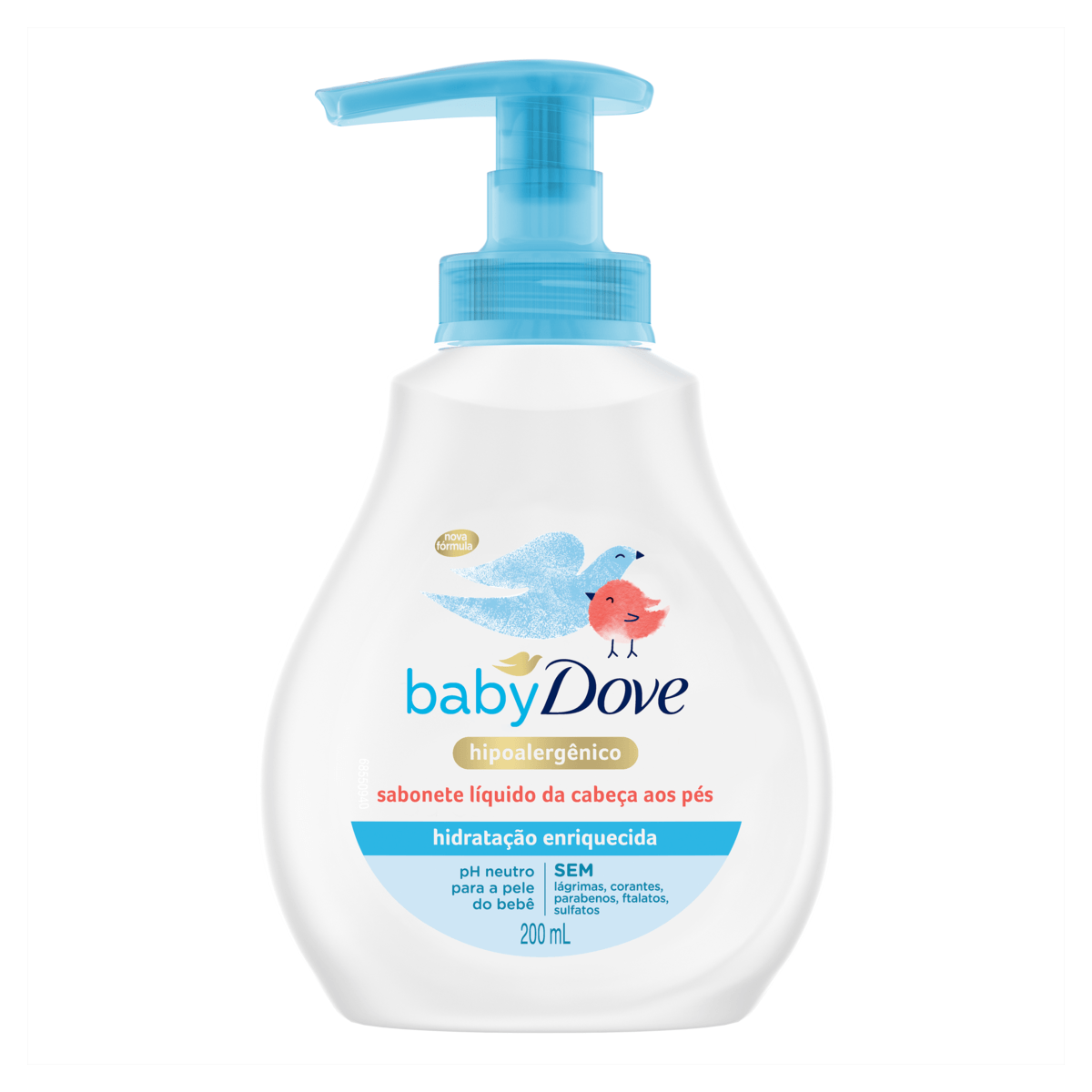 Sabonete Líquido Hidratação Enriquecida da Cabeça aos Pés Dove Baby Frasco 200ml