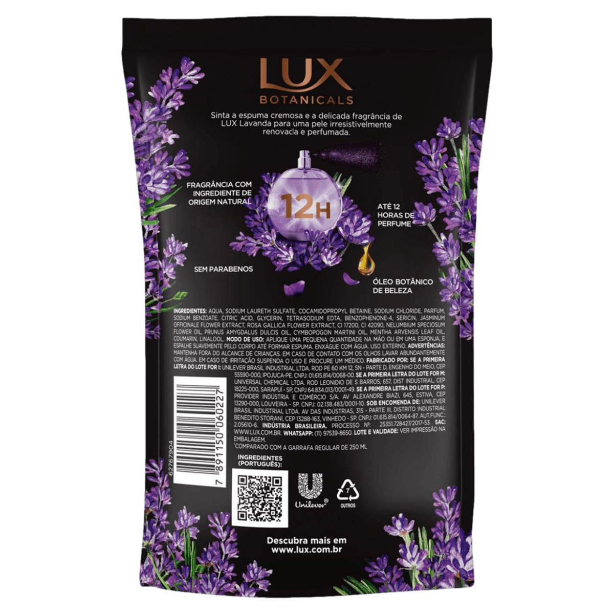 Sabonete Líquido Lavanda Lux Botanicals Sachê 200ml Refil Econômico - Imagem 4