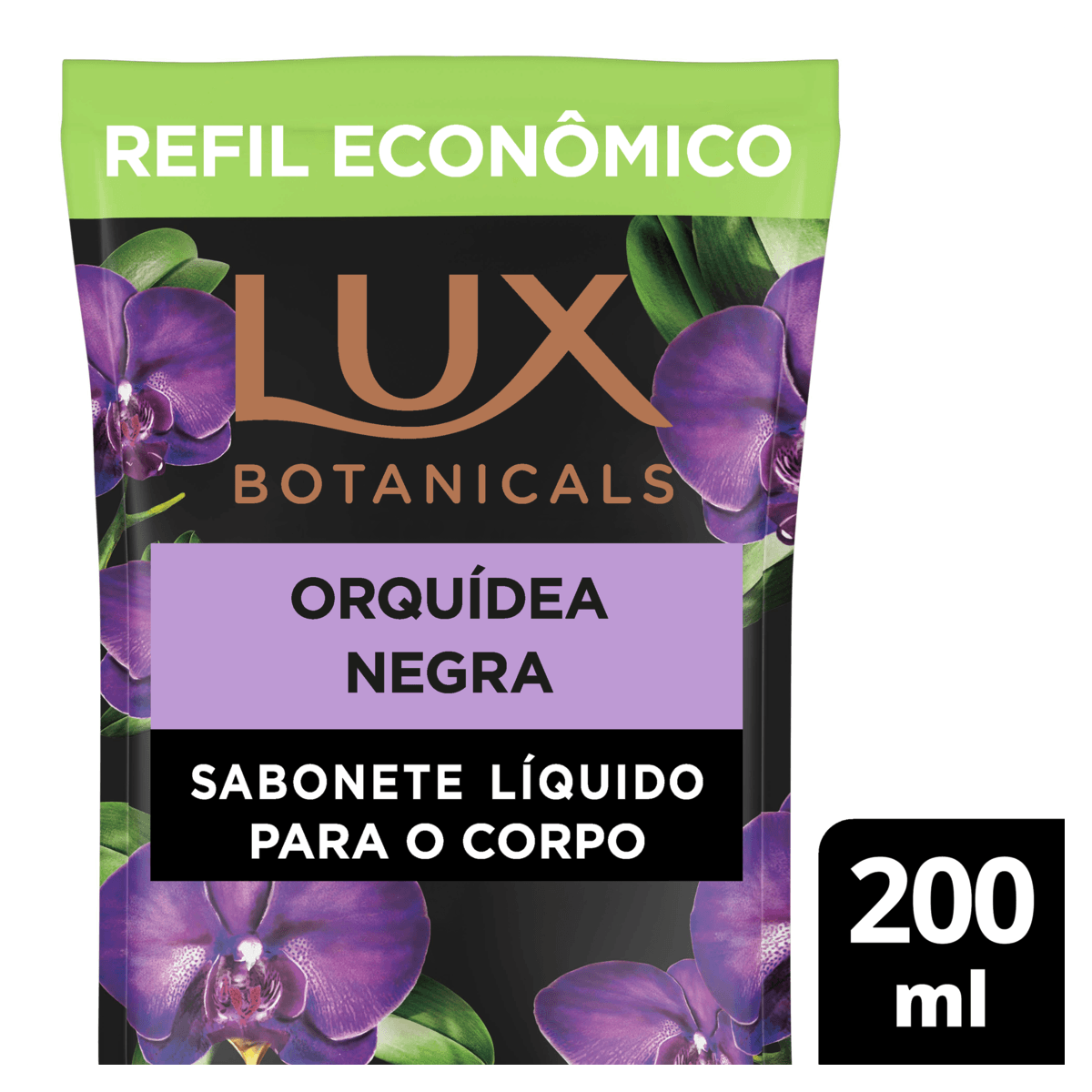 Sabonete Líquido Orquídea Negra Lux Botanicals Sachê 200ml Refil - Imagem 3
