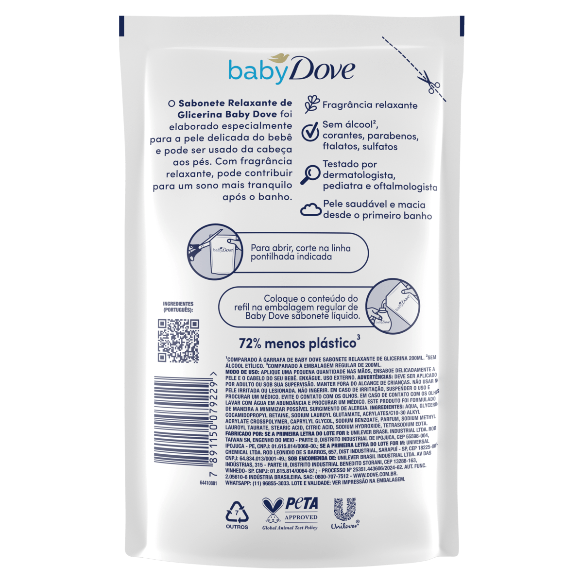 Sabonete Líquido de Glicerina Dove Baby Hora de Dormir 180ml Refil - Imagem 3