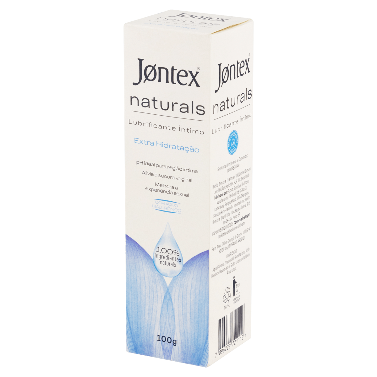 Lubrificante Íntimo Jontex Naturals Extra Hidratação com 100g