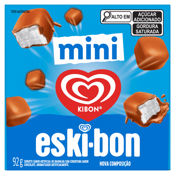 Mini Sorvete Baunilha Eski-bon Caixa 105g Cobertura Chocolate Kibon K Sorv M Bbom G C 12117Ml