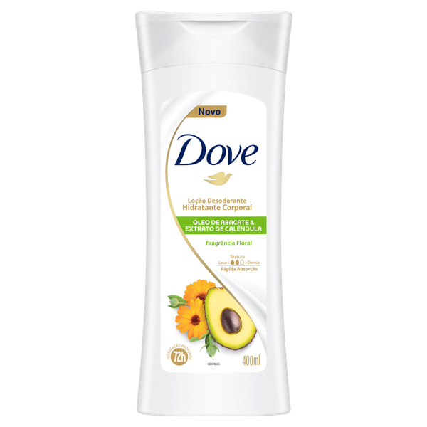 Loção Desodorante Hidratante Corporal 400 ml Óleo de Abacate e Calêndula Dove Loção Desodorante Hidratante Corporal DOVE Óleo de Abacate e Extrato de Calêndula 400 ml
