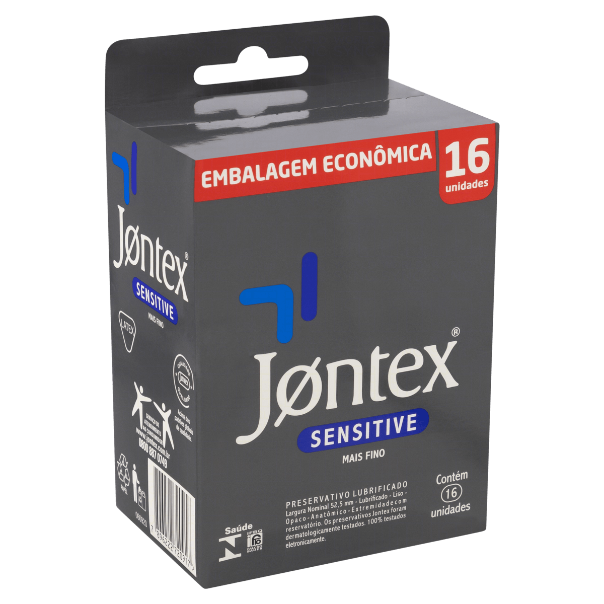 Pres Jontex Sensitive Lub 16Un - Imagem 2