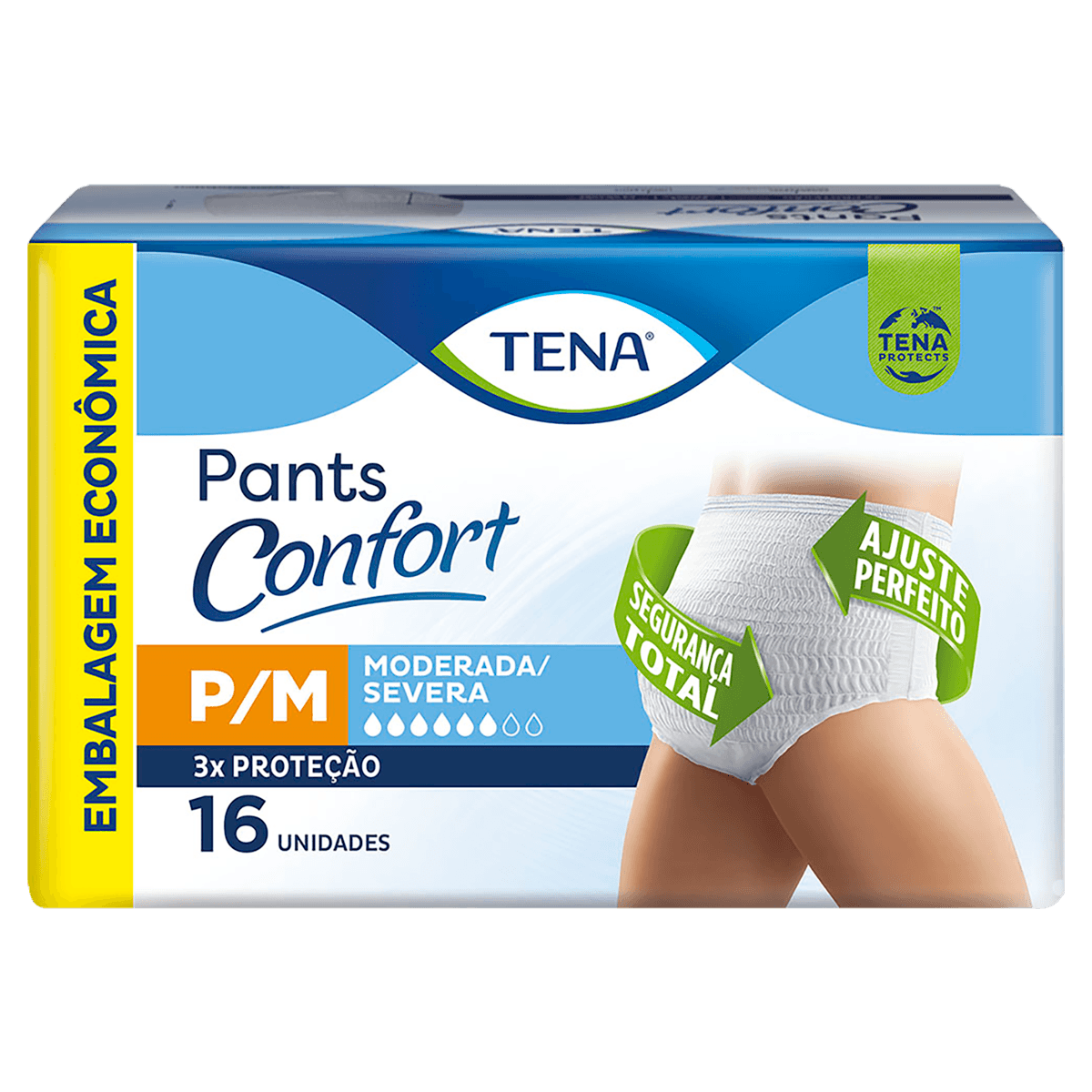 Roupa Íntima Unissex Pants Tena Confort P/M - 16 Unidades