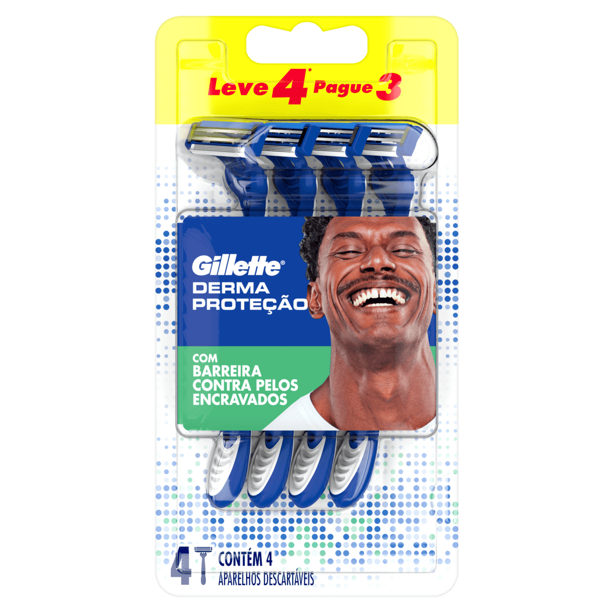 Aparelho de Barbear Descartável Derma Proteção 4 Unidades Peles Sensíveis Gillette
