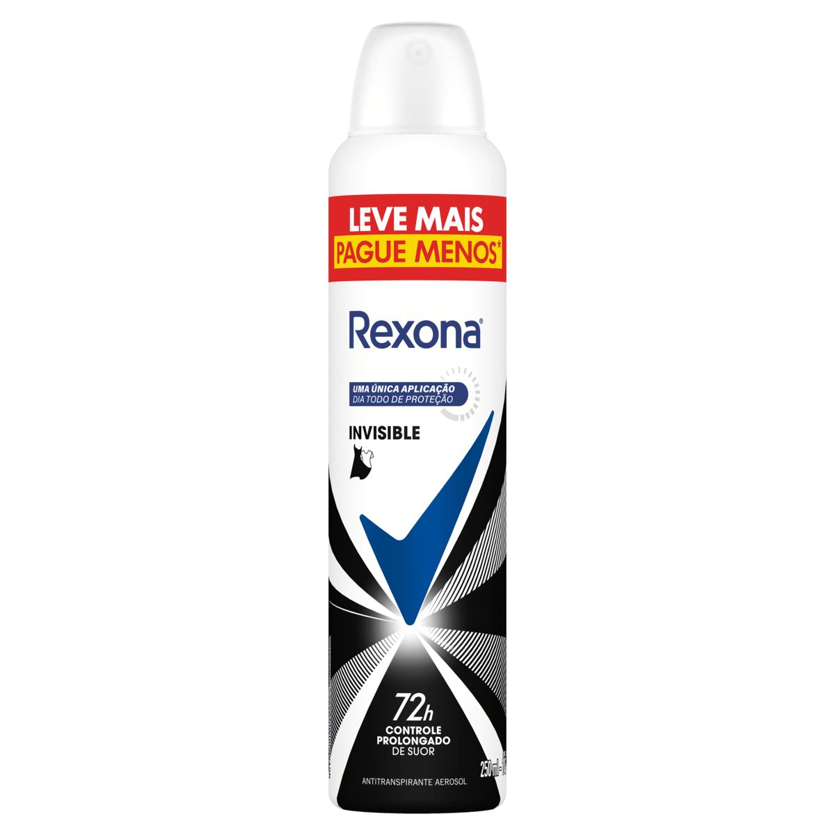 Antitranspirante Aerossol Invisible Rexona 250ml Spray Leve Mais Pague Menos