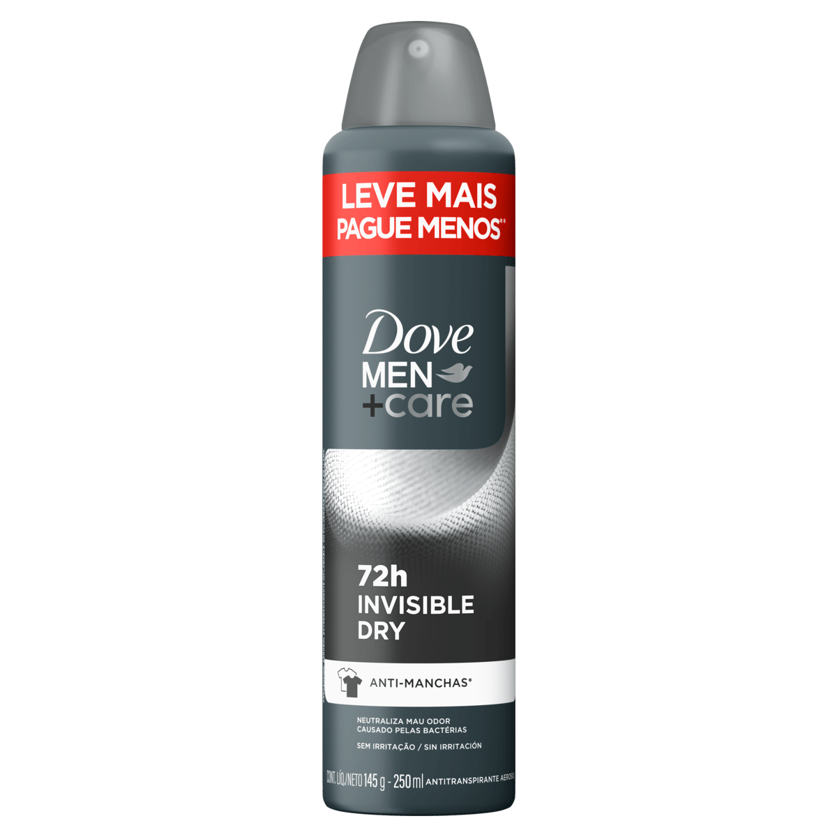 Antitranspirante Aerossol Invisible Dry Dove Men+Care 250ml Spray Leve Mais Pague Menos - Imagem 2