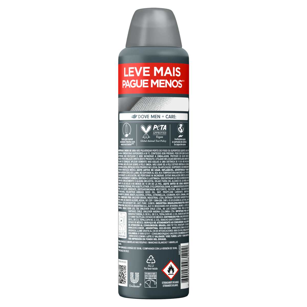 Antitranspirante Aerossol Invisible Dry Dove Men+Care 250ml Spray Leve Mais Pague Menos - Imagem 3