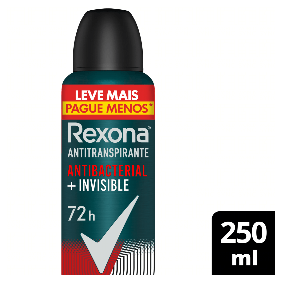 Antitranspirante Aerossol Antibacterial e Invisible Rexona Men 250ml Spray Leve Mais Pague Menos - Imagem 7
