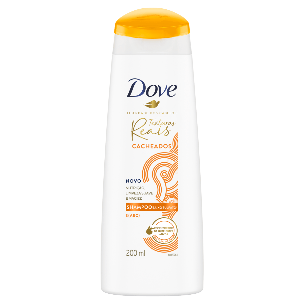 Shampoo Dove Texturas Reais Cacheados Baixo Sulfato 200ml