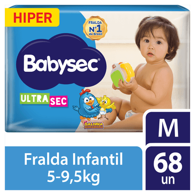 Fralda Babysec Ultra Hiper 68 Un M