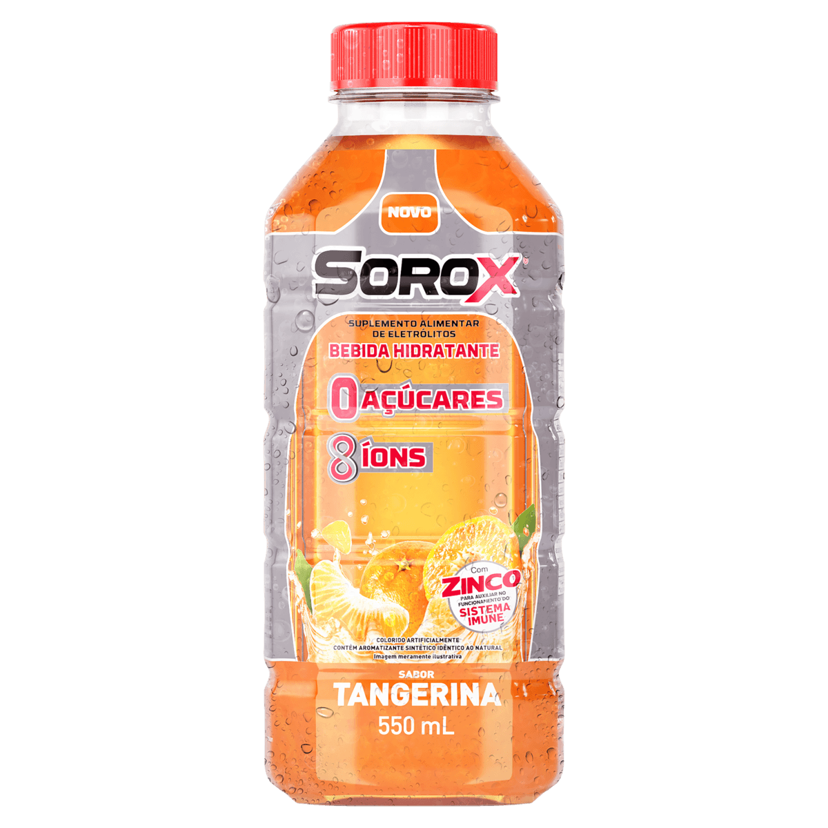 Bebida Isotônica Sorox Tangerina 550ml Zero Açúcar