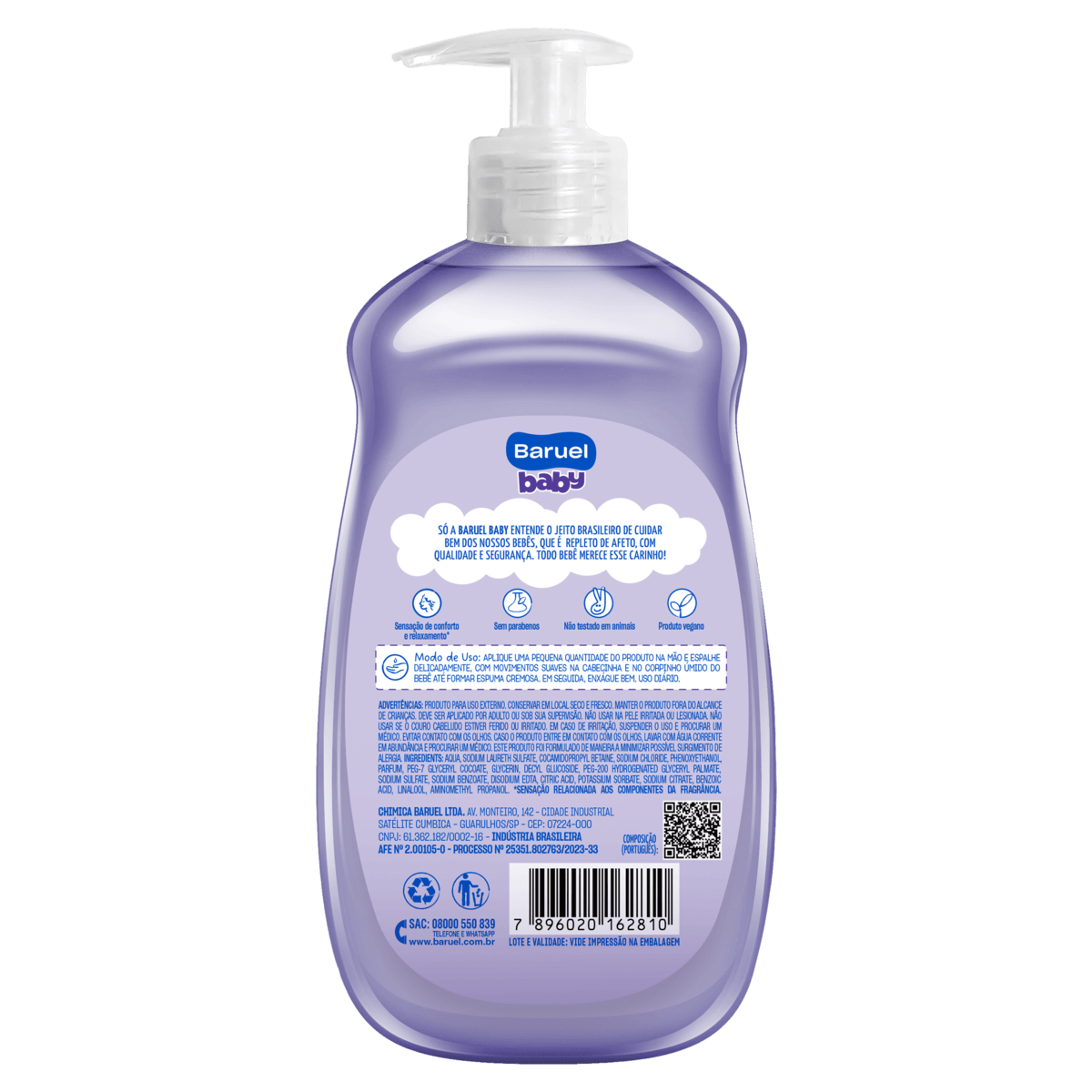 SABONETE LÍQUIDO BARUEL BABY SONO TRANQUILO 400ML - Imagem 5
