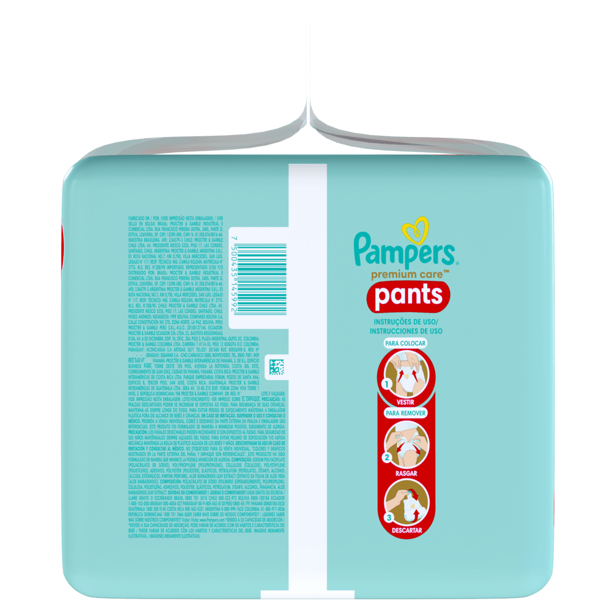 Pampers Fralda Pants Cintura 360° Gel Superabsorvente 12h Premium Care XG 64un - Imagem 2