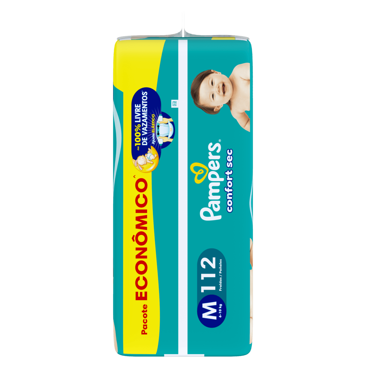 Pampers Fralda Descartável M Confort Sec 112un - 12h Absorção, Antivazamento - Imagem 3