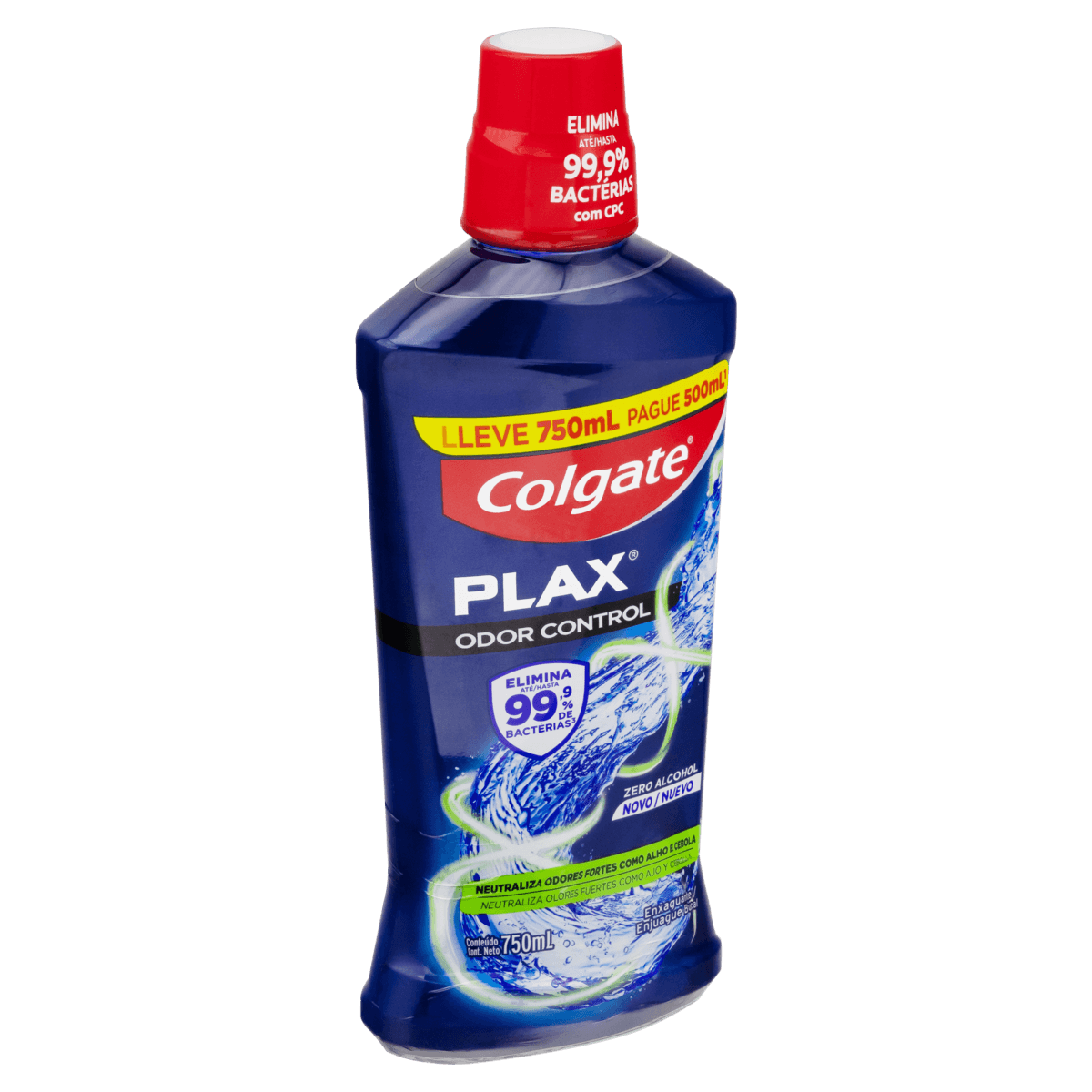 Enxaguante Bucal Zero Álcool Colgate Plax Odor Control Frasco Leve 750ml Pague 500ml - Imagem 2