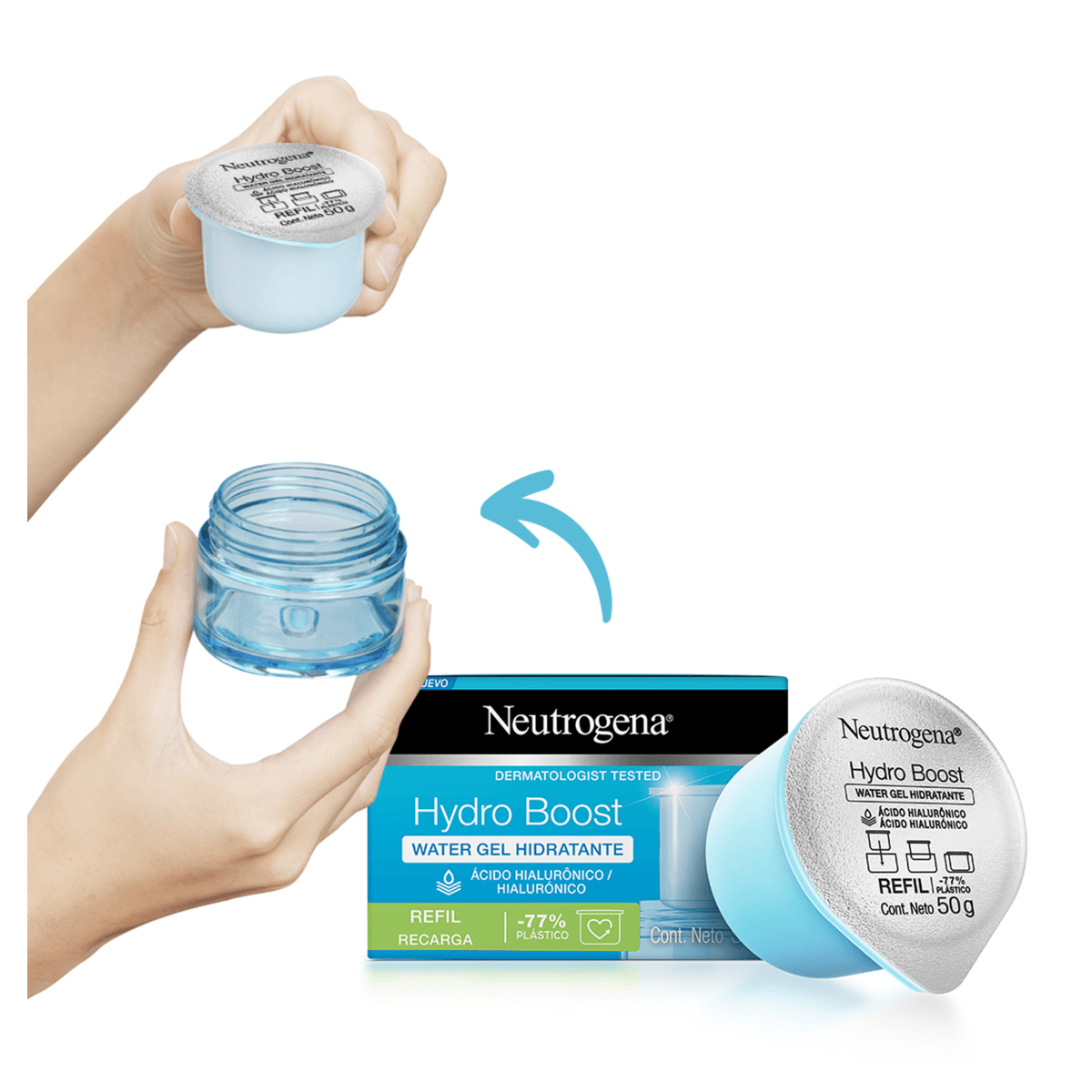 Neutrogena Hydro Boost Water Gel Hidratante Facial Refil - 50g - Imagem 3