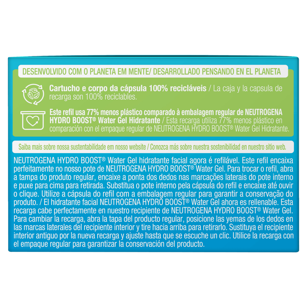 Neutrogena Hydro Boost Water Gel Hidratante Facial Refil - 50g - Imagem 4