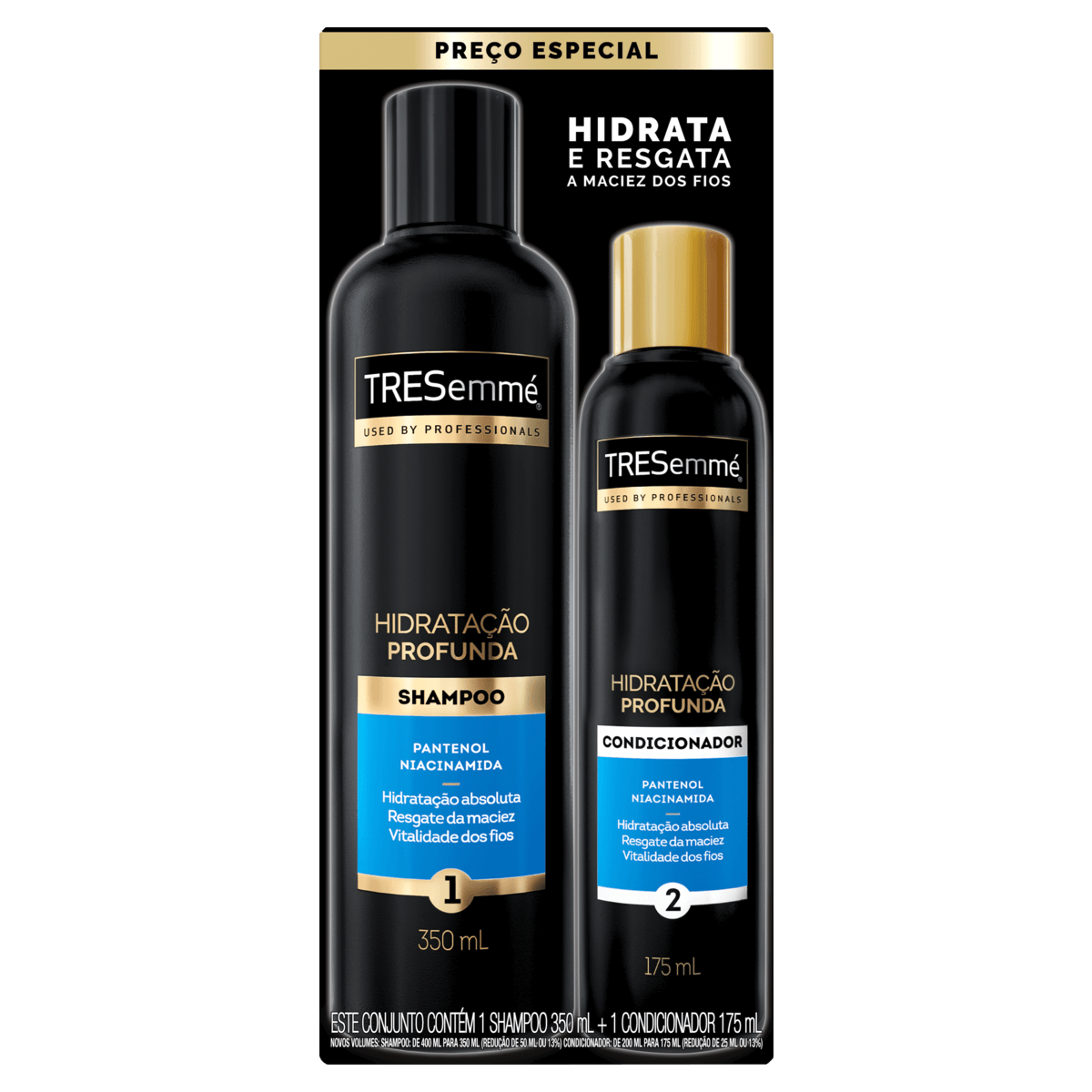 Kit Tresemmé Shampoo 350ml + Condicionador 175ml Hidratação Profunda