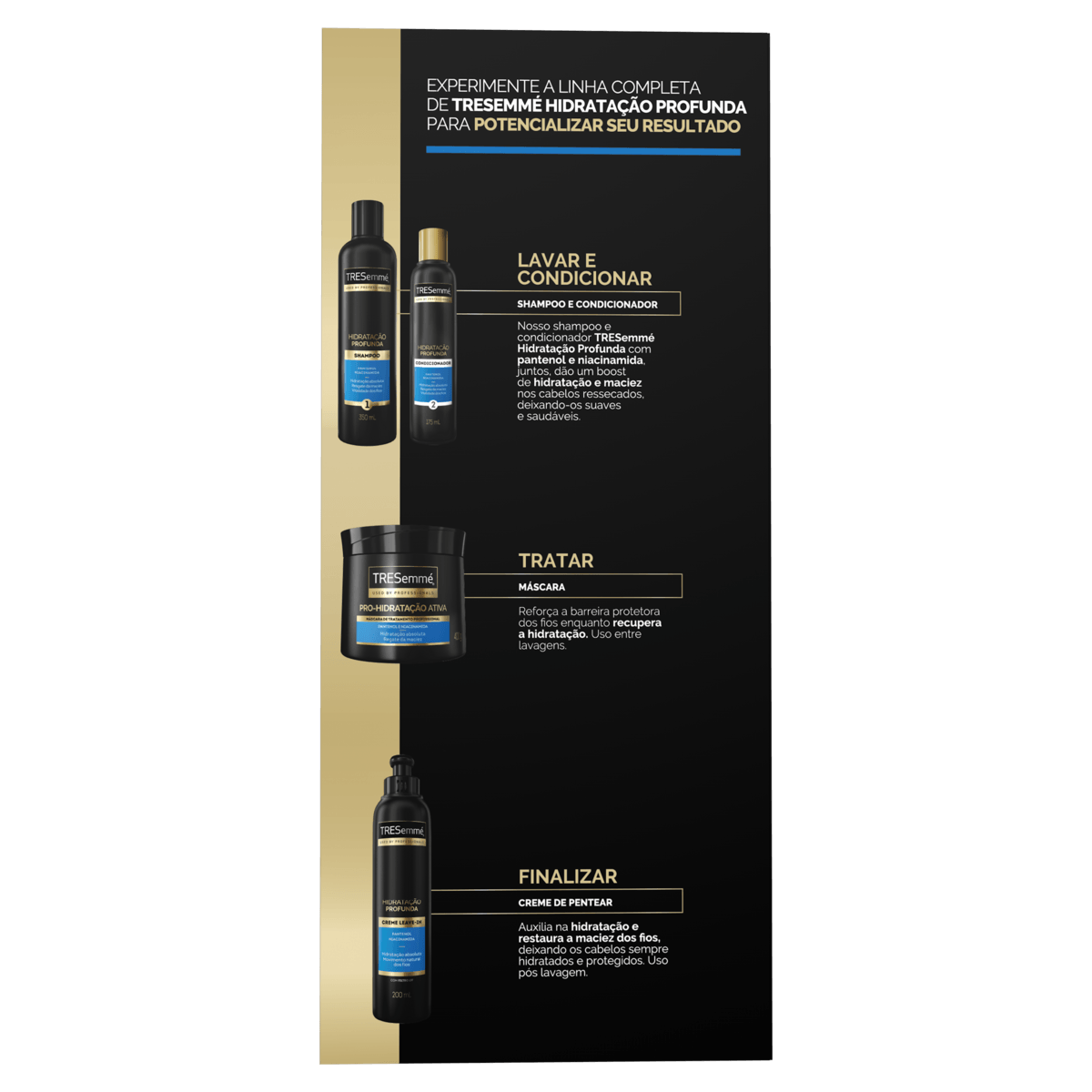 Kit Tresemmé Shampoo 350ml + Condicionador 175ml Hidratação Profunda - Imagem 3