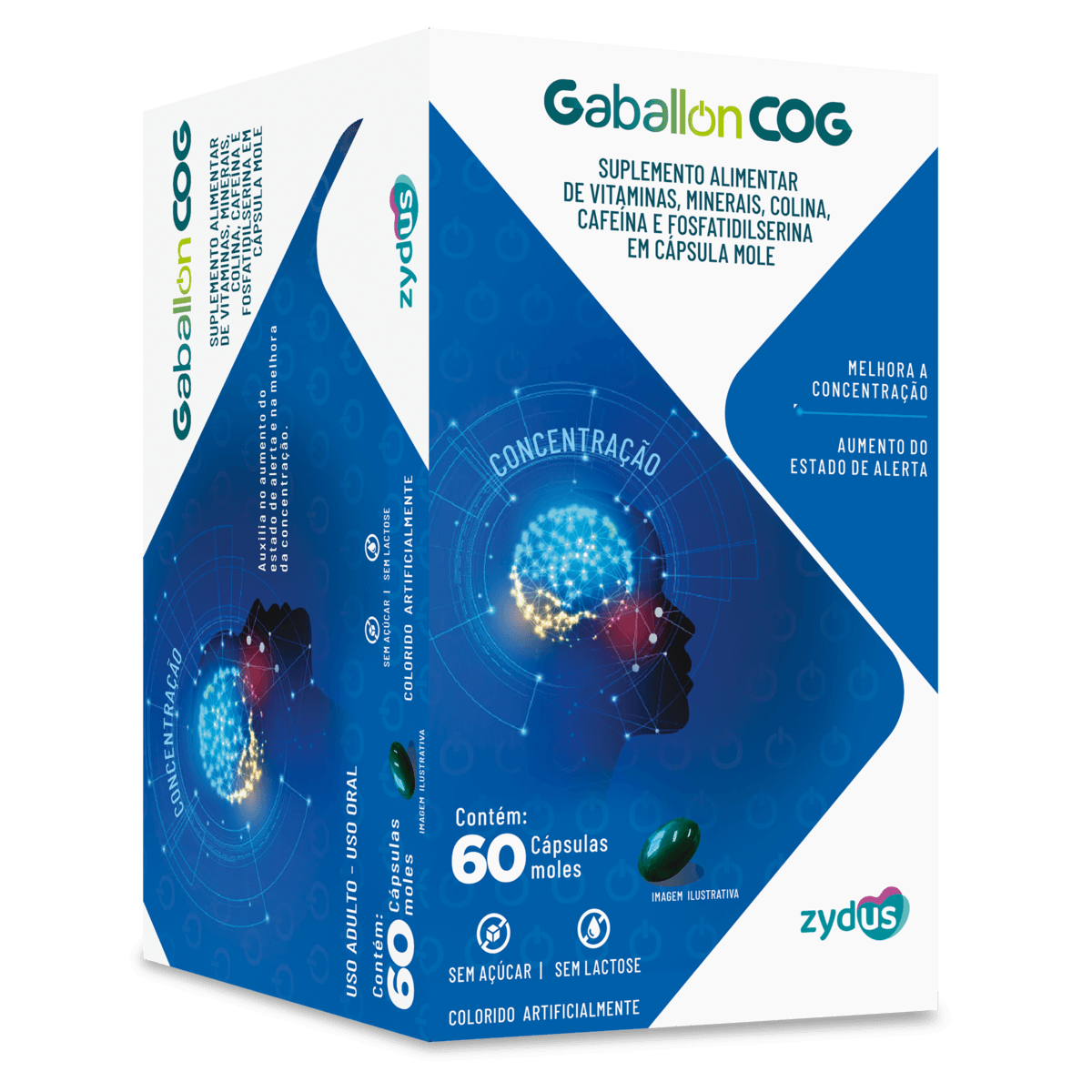 Suplemento Alimentar Gaballon Cog Zydus 60 cápsulas moles